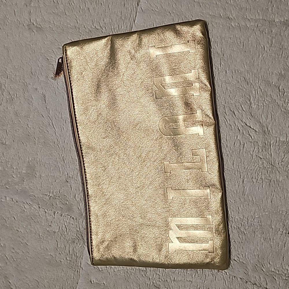 Milani Gold Metallic Cosmetic Pouch